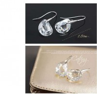 серьги с прозрачными кристаллами